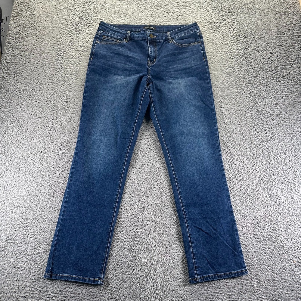 Prosperity Jeans Women's 32x30 Blue Cotton Denim Straight Faded Workwear Stretch
